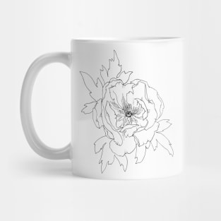 Large Peony with Petals Mug